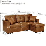 Sectional Sofa With Pull Out Bed, Reversible Chaise