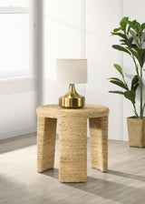 Artina Woven Rattan Round Side End Table Natural Brown - 708507