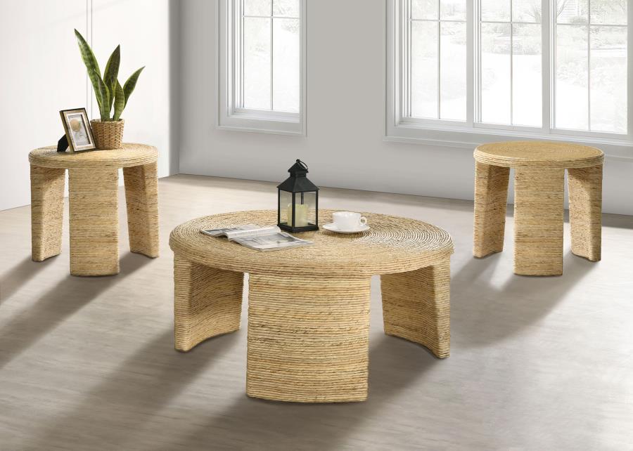 Artina 3-piece Rattan Coffee and End Table Set Natural - 708508-S3