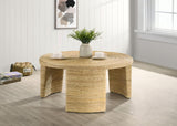 Artina Woven Rattan Round Coffee Table Natural Brown - 708508