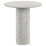 Astoria Round Genuine Marble Side End Table White - 709667