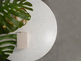 Astoria Round Genuine Marble Side End Table White - 709667