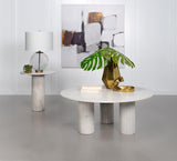 Astoria Round Genuine Marble Side End Table White - 709667