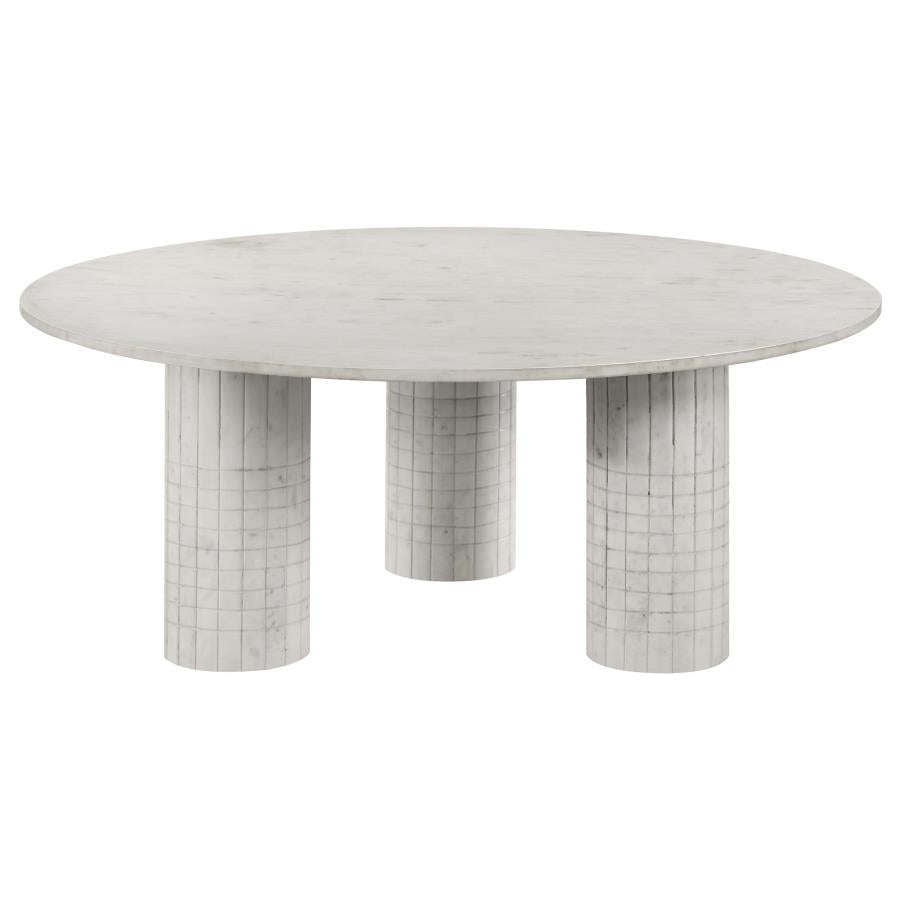 Astoria 2-piece Marble Coffee and End Table Set White - 709668-S2
