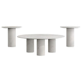Astoria 3-piece Marble Coffee and End Table Set White - 709668-S3