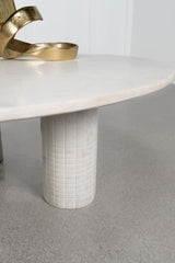 Astoria Round Genuine Marble Coffee Table White - 709668