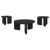 Cordova 3-piece Solid Wood Coffee and End Table Set Black - 709678-S3