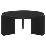 Cordova Round Solid Wood Coffee Table Black - 709678