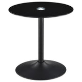 Ganso Round Metal End Table With Tempered Glass Top Black - 709687