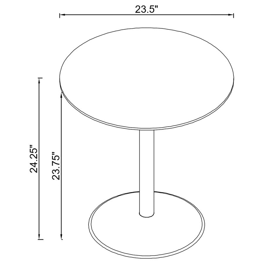 Ganso Round Metal End Table With Tempered Glass Top Black - 709687