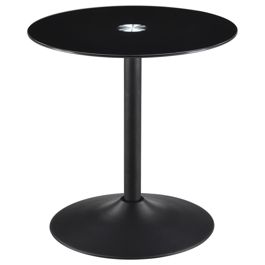 Ganso 2-piece Round Glass Top Coffee and End Table Set Black - 709688-S2