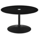 Ganso 3-piece Round Glass Top Coffee and End Table Set Black - 709688-S3