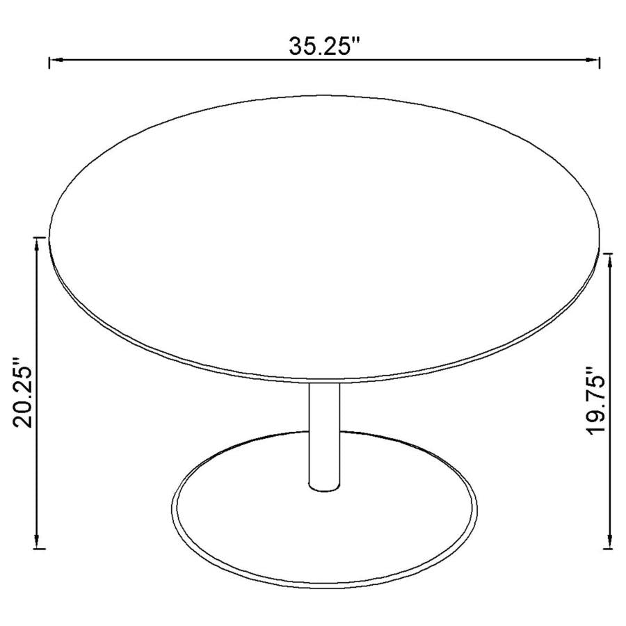 Ganso 3-piece Round Glass Top Coffee and End Table Set Black - 709688-S3