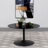 Ganso Round Metal Coffee Table With Tempered Glass Top Black - 709688