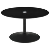 Ganso Round Metal Coffee Table With Tempered Glass Top Black - 709688