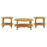 Camillo 3-piece Round Coffee and End Table Set Maple - 709698-S3