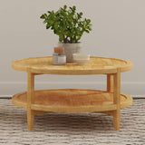 Camillo Round Solid Wood Coffee Table Maple Brown - 709698