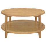 Camillo Round Solid Wood Coffee Table Maple Brown - 709698