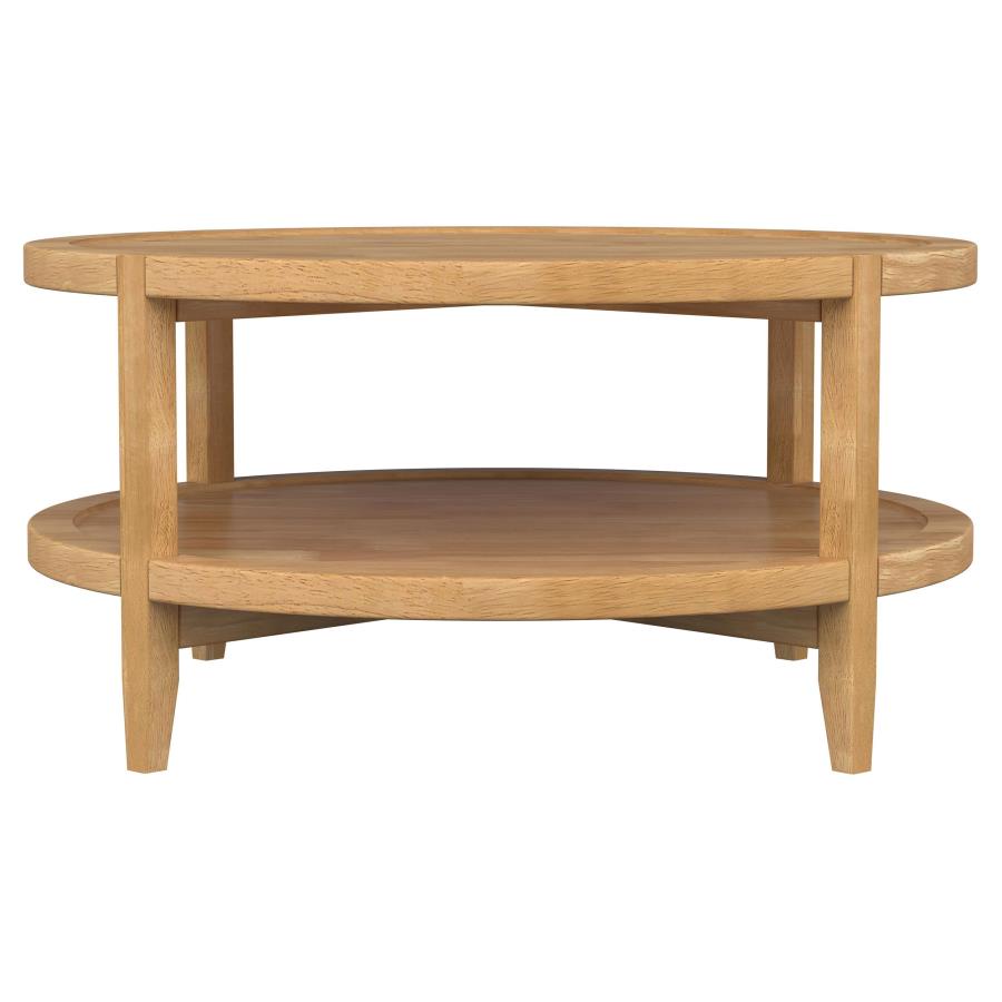 Camillo Round Solid Wood Coffee Table Maple Brown - 709698