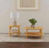 Camillo Round Solid Wood Coffee Table Maple Brown - 709698