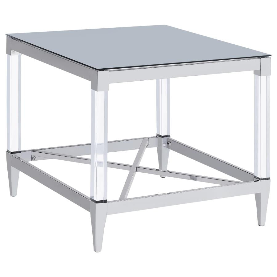 Lindley 2-piece Square Coffee and End Table Set Chrome - 709728-S2