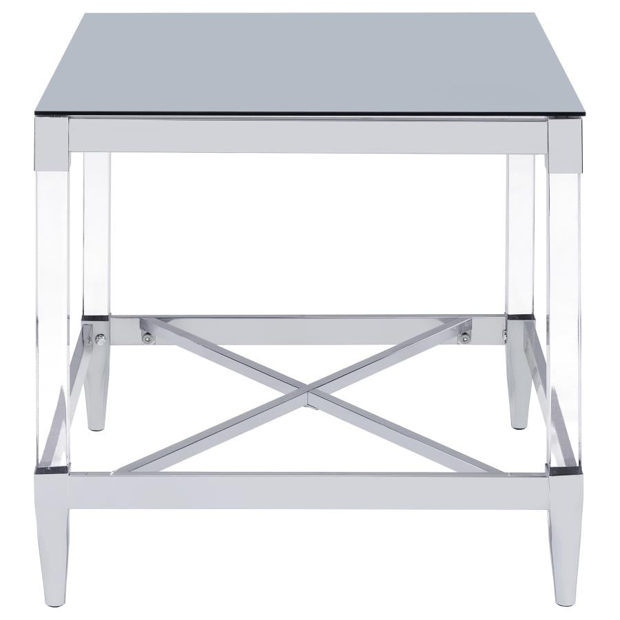 Lindley 2-piece Square Coffee and End Table Set Chrome - 709728-S2