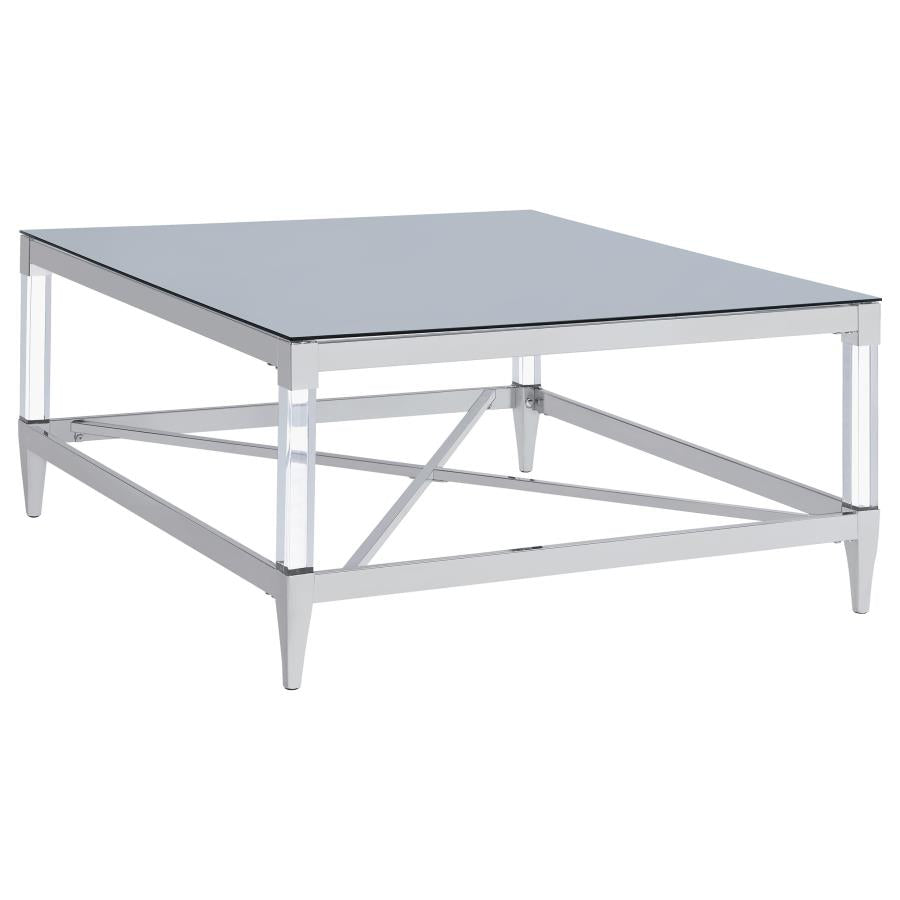 Lindley 2-piece Square Coffee and End Table Set Chrome - 709728-S2