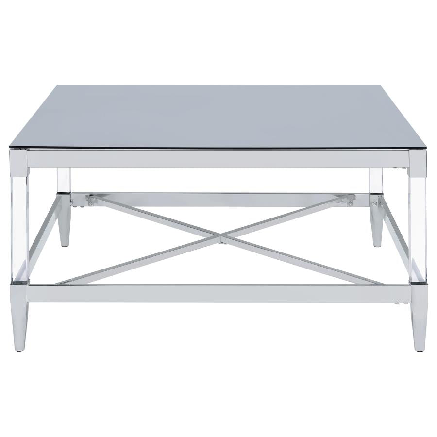 Lindley 3-piece Square Coffee and End Table Set Chrome - 709728-S3