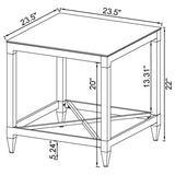 Lindley 3-piece Square Coffee and End Table Set Chrome - 709728-S3