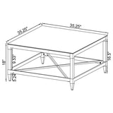 Lindley 3-piece Square Coffee and End Table Set Chrome - 709728-S3