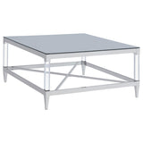 Lindley Square Tempered Mirror Acrylic Coffee Table Chrome - 709728