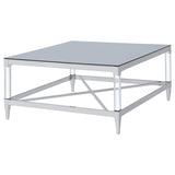 Lindley Square Tempered Mirror Acrylic Coffee Table Chrome - 709728
