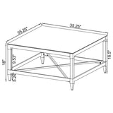 Lindley Square Tempered Mirror Acrylic Coffee Table Chrome - 709728