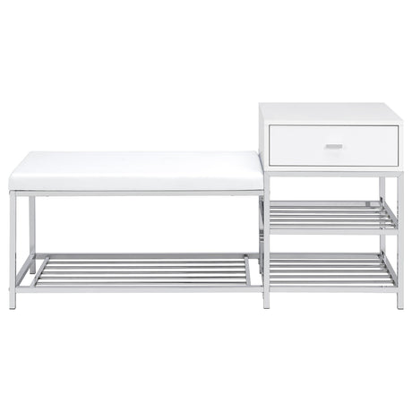 Yesler - 1 Drawer Storage Bench - Glossy White