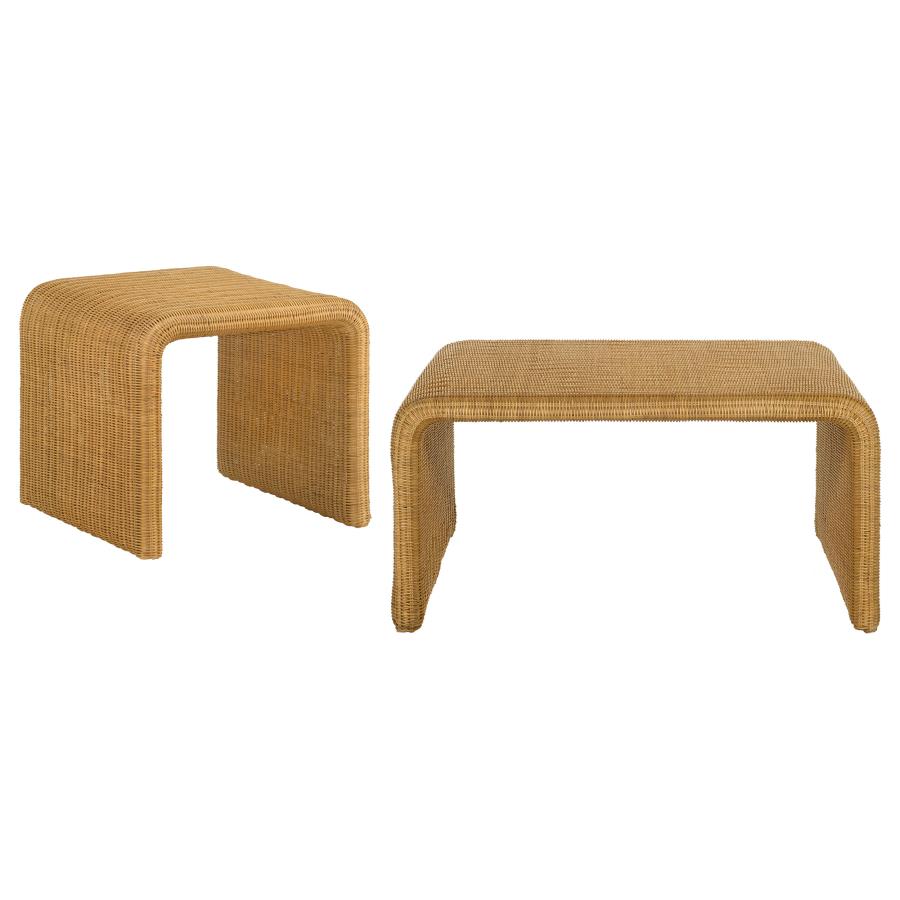 Cahya 2-piece Rattan Coffee and End Table Set Natural - 709818-S2