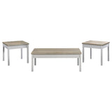 Stacie 3-piece Coffee Table Set Distressed Pine and White - 709950