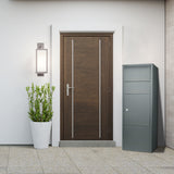 Steel Large Single Compartment Locking Parcel Drop Box With Keyed Access - Gray