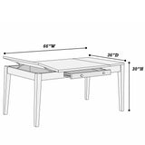 Dining Table With Built In Lift Top Storage And Drawer, Rectangular Furniture - Walnut