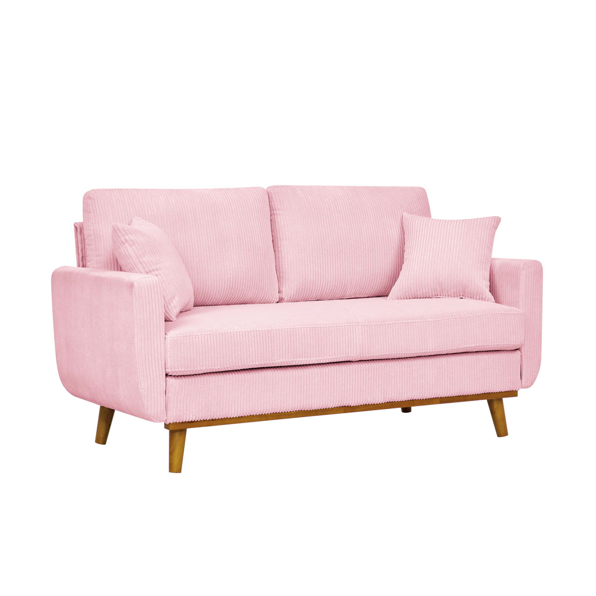 Upholstered Loveseat With Arms And Pillows
