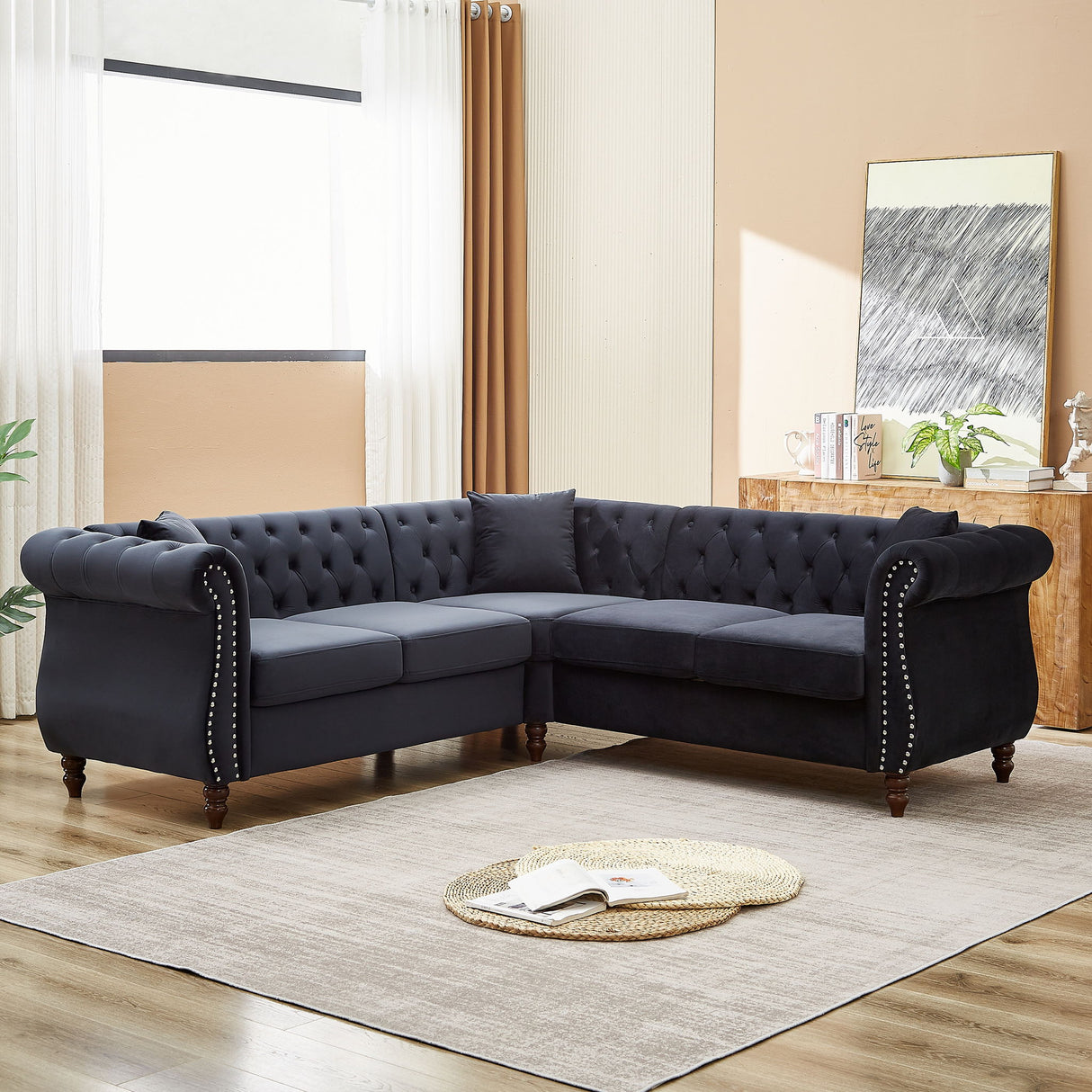 Streamline Modern L-Shaped Corner Sofa