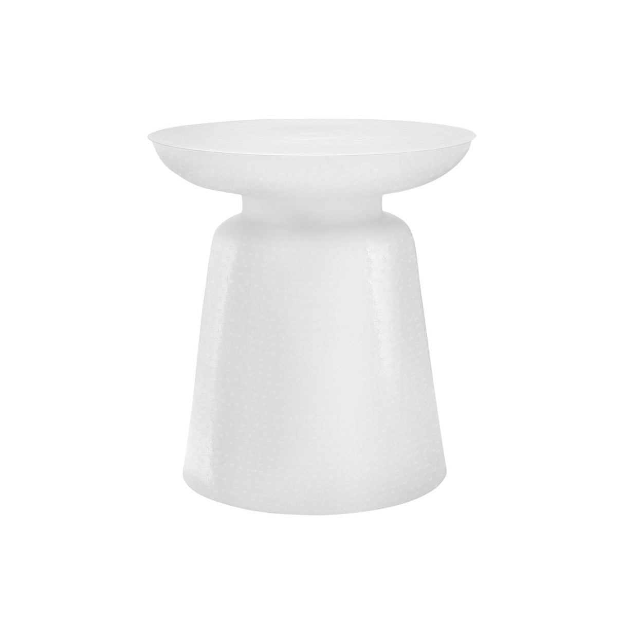 Drum Accent Side Table, Hammered Texture