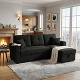 Sleeper Sectional With Pull Out Bed, Reversible Chaise