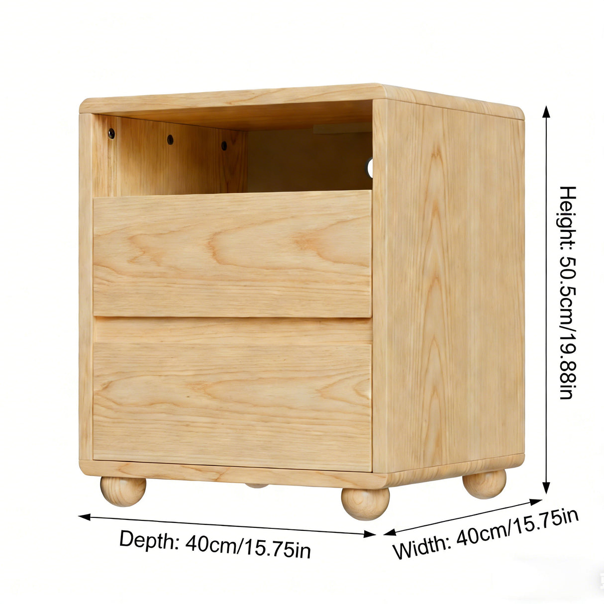 Nightstand With 2 Drawers And Shelves