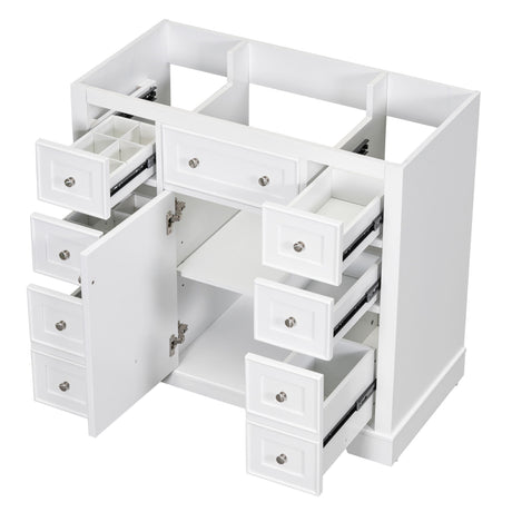 Modern Bathroom Vanity Base Only With 1 Cabinet And 6 Drawers