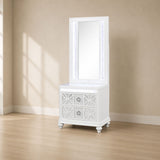 Abigale - Nightstand With Mirror Top, LED Lighting (Includes Mirror And Nightstand) - White