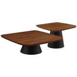 Eason 2-piece Coffee Table Set Walnut and Black - 710010