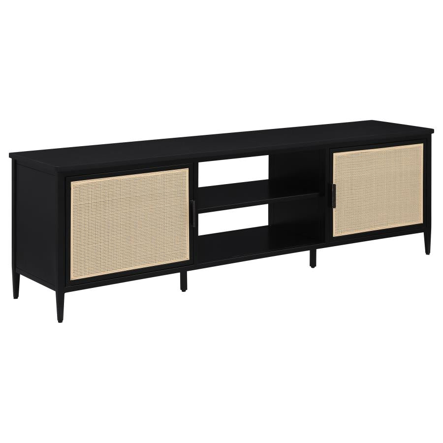 Amherst 2-door 70-inch Metal TV Stand Media Console Black - 710034