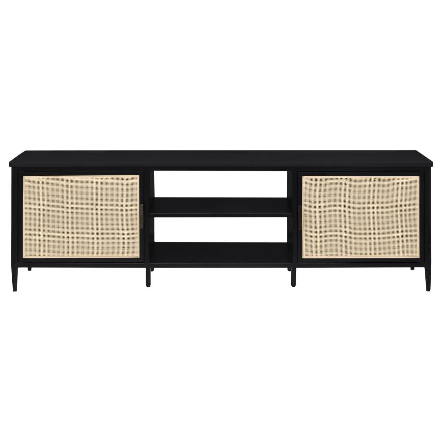 Amherst 2-door 70-inch Metal TV Stand Media Console Black - 710034