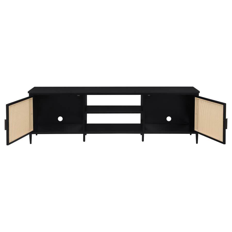 Amherst 2-door 70-inch Metal TV Stand Media Console Black - 710034