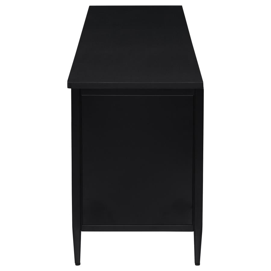 Amherst 2-door 70-inch Metal TV Stand Media Console Black - 710034